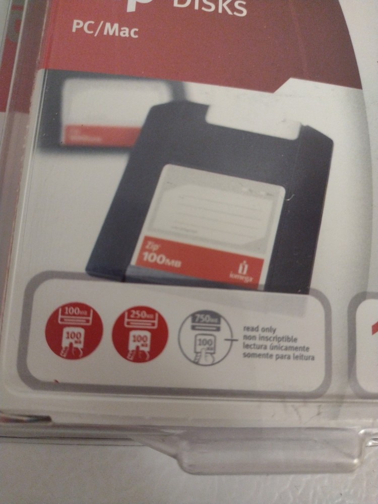 Iomega Zip Disk 3 Pack 100MB Cartridge PC Mac Data Backup Storage Media