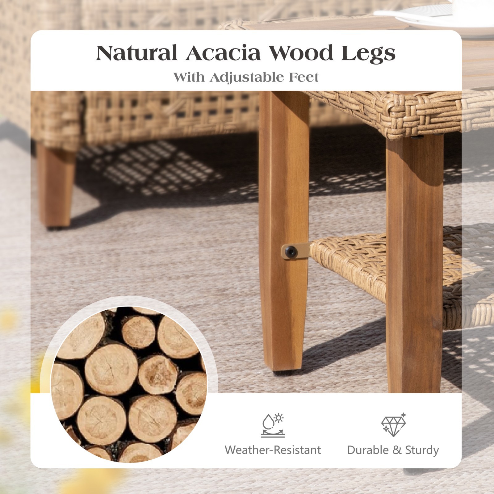 Outdoor Furniture Rattan Patio Furniture Set Patio Conversation Set Wicker Sofa