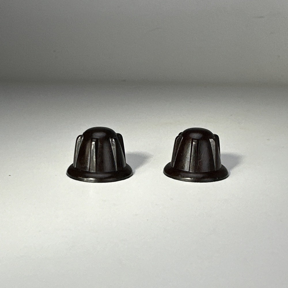 Vintage Radio Knobs 2pc 1940s-50s Mid Century Bakelite Classic Knobs D Shaft