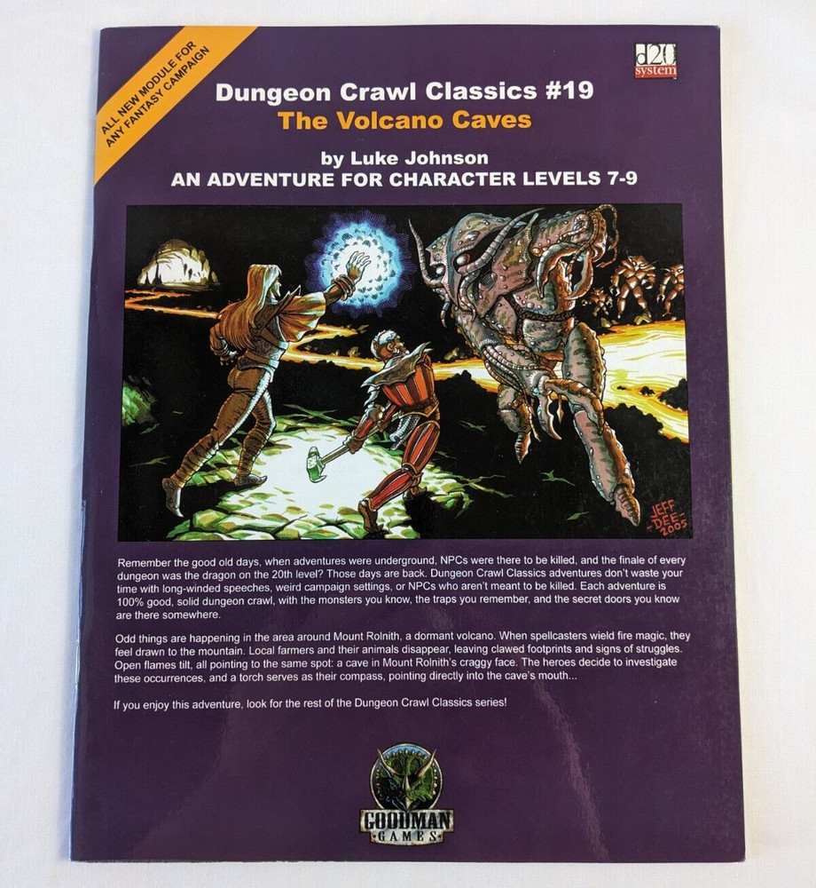 DCC 19 The Volcano Caves D&D Pathfinder 3.5 Module Goodman 2005