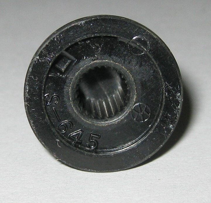 Instrument Ribbed Knob - 1/4" Inside Diameter - Black Plastic / Chrome Insert