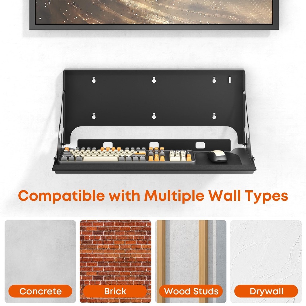 Flip Down Keyboard Tray Wall-Mount