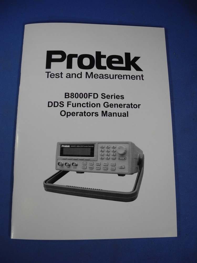 Original! Protek DDS Function Generator B8000FD Operators Manual w warranty card