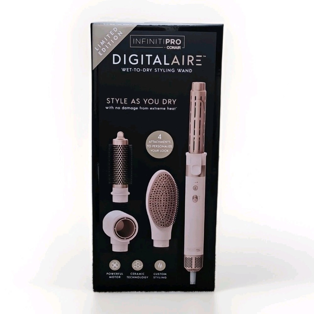 InfinitiPRO by Conair DigitalAIRE Multi-Attachment Styling System - Rose Pink