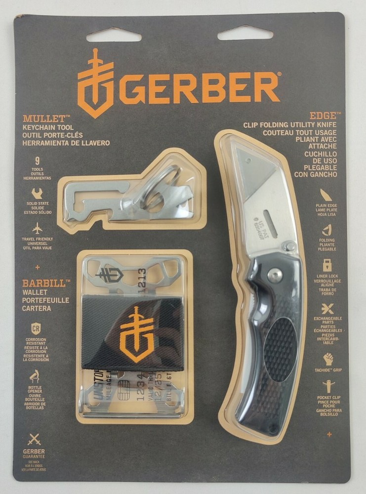 Gerber Edge, Barbill, Mullet 1-Blade Folding Retractable Utility Knife Bundle