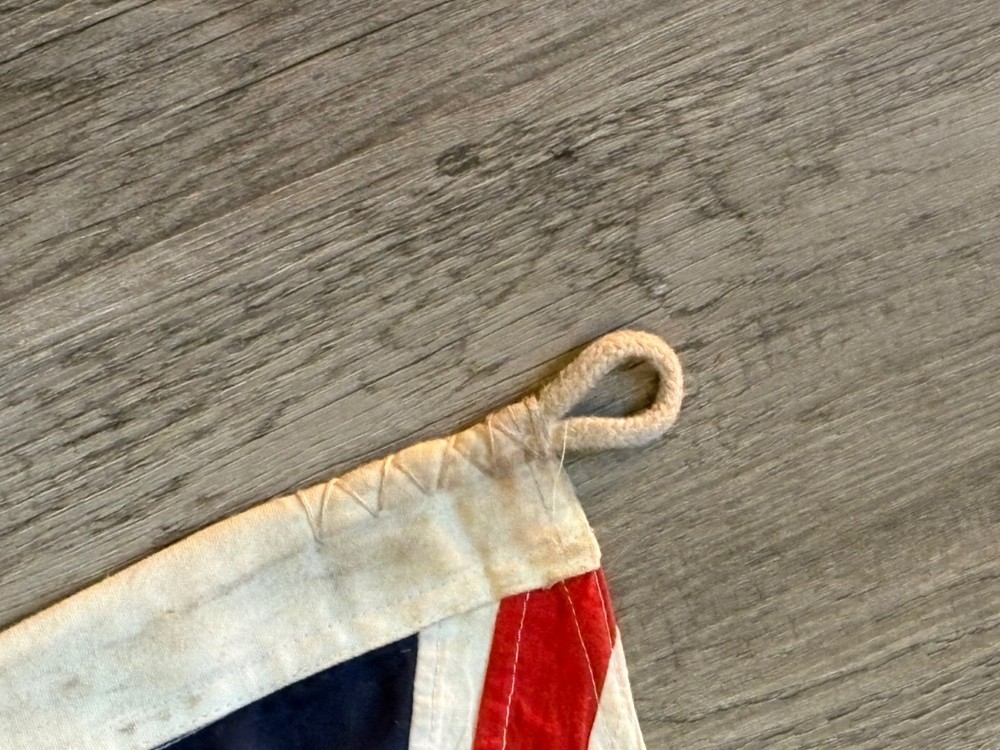 WWII BRITISH NAVAL ENSIGN FLAG SEWN EXAMPLE.