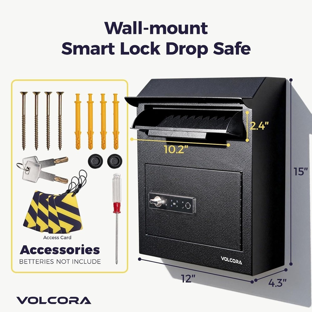 Volcora Smart Key Drop/MailBox with Fingerprint Lock