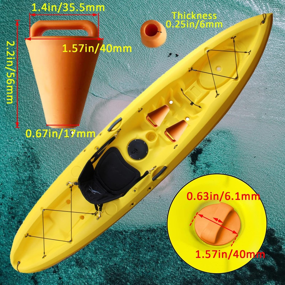 Kayak Deck Rigging Kit Accessory 8 ft Bungee Rope with Bungee Rope Ends Hooks...