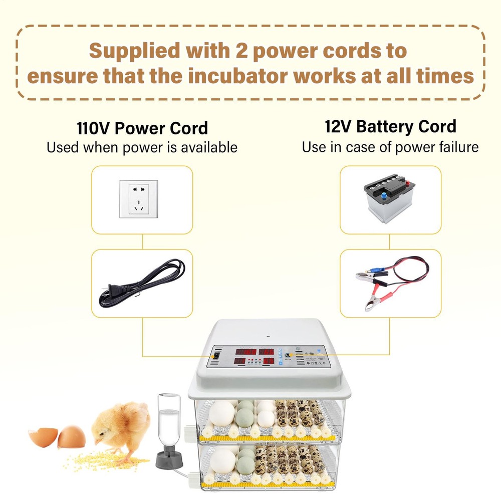 120 Eggs Incubator Temperature Control Automatic Digital Chicken Egg Hatcher