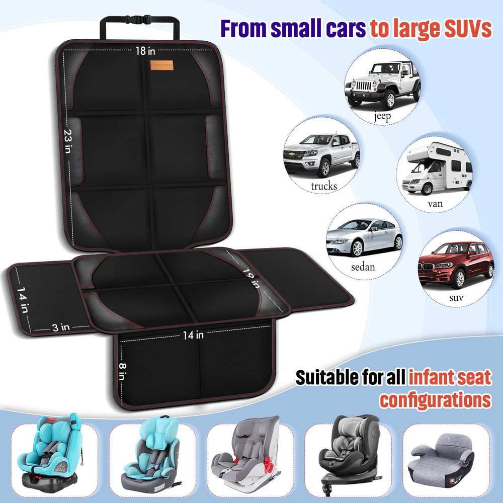 Car Seat Protector, 1 Pack, Thickest Padded 600D Fabric Padding, Waterproof, ...