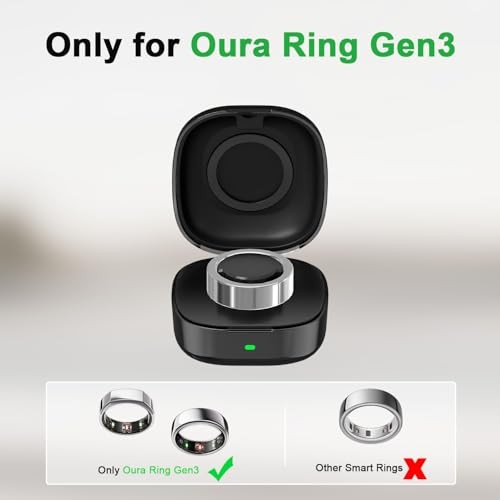 Wireless Charging Case Compatible with Ring Gen 3 Smart Ring Charging Size 10