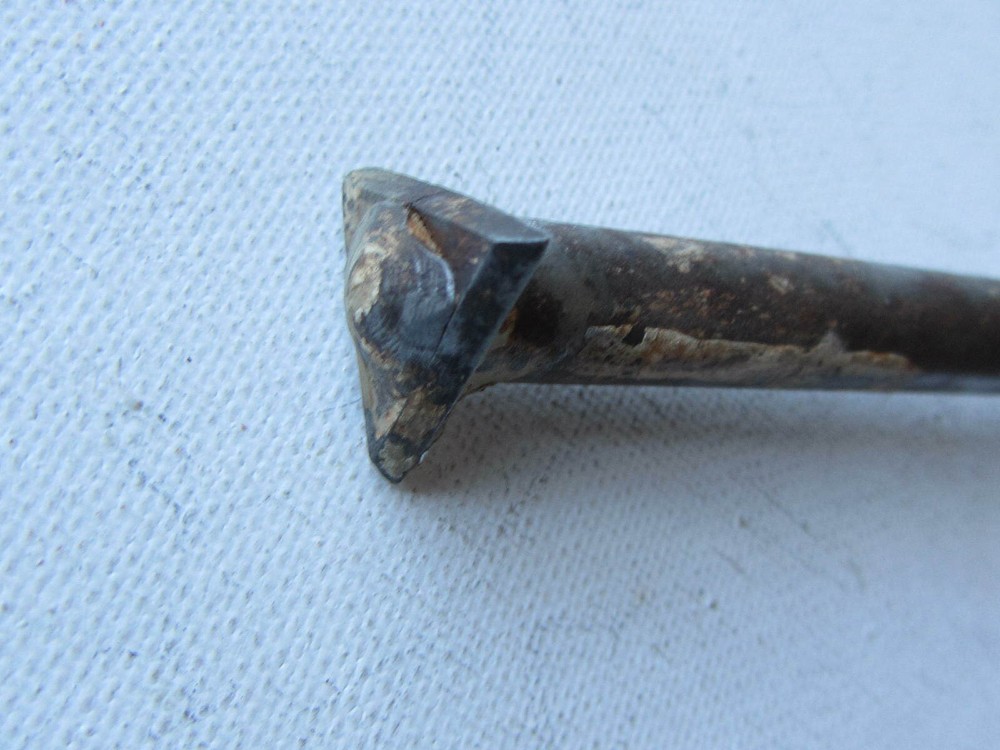 Vintage Triangular Paint Scraper Wood Handle 9" End to End 1/2" Blade Edge
