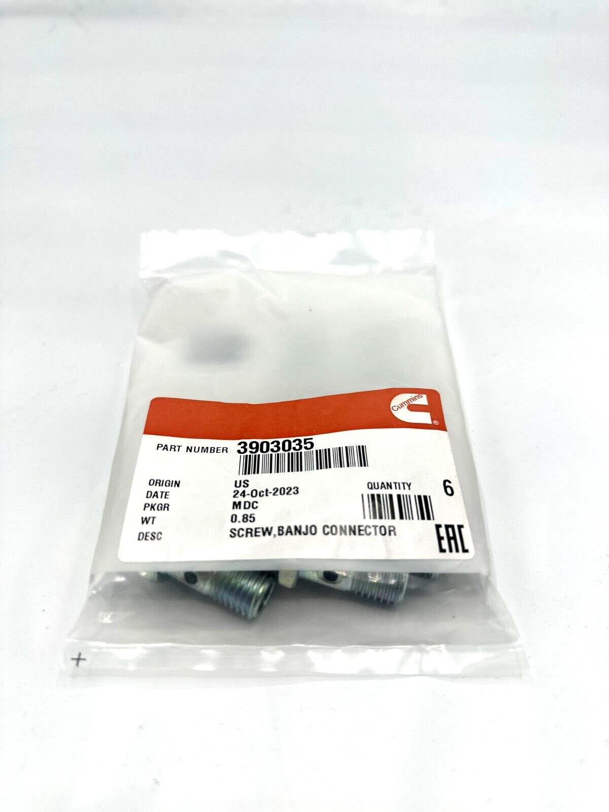 Pack 6 Cummins New Part # 3903035 M12 1.5 X 24MM Box Banjo Connector Screw BOLT