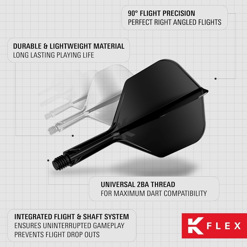 K-Flex Integrated Dart Flights and Shafts, Kflex 9 Pack Bundle, Multipack - K Fl