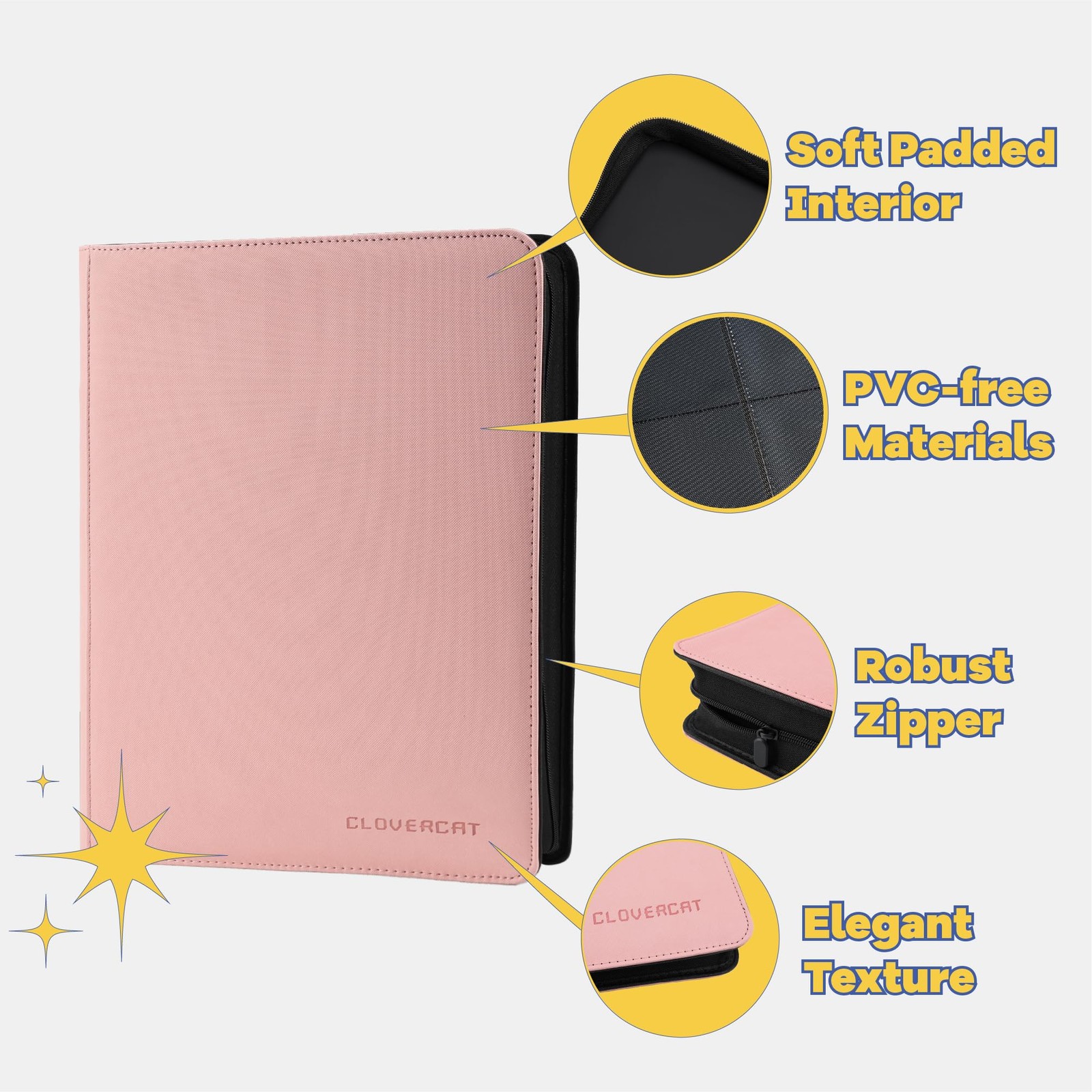 9-Pocket Toploader Binder, Clovecat Premium Card Book for 252 Trading Cards