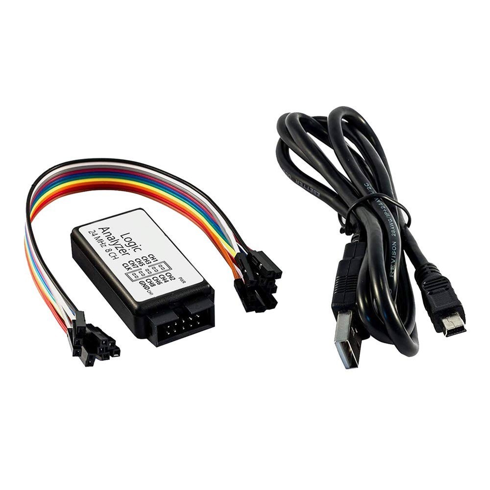 Usb Logic Analyzer Device With 12pcs 6 Colors Test Hook Clip Set Usb Cable 24mhz