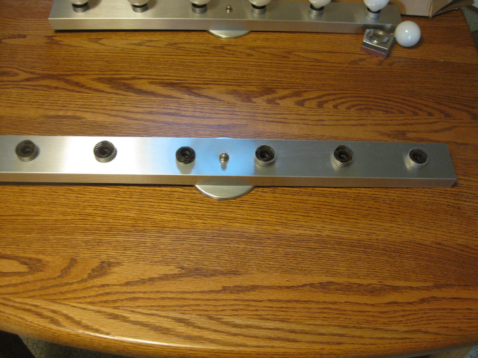 Vintage 1978 Bathroom Wall Light Fixture Sconce - Brushed Aluminum L&S Lighting