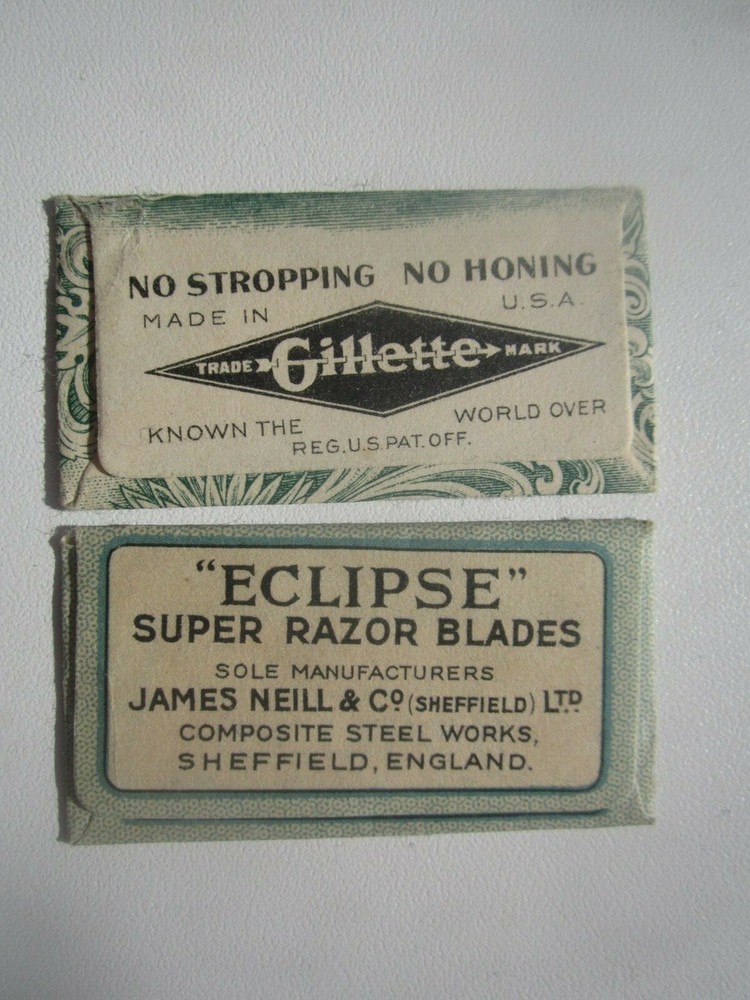 2x VINTAGE RAZOR BLADE
