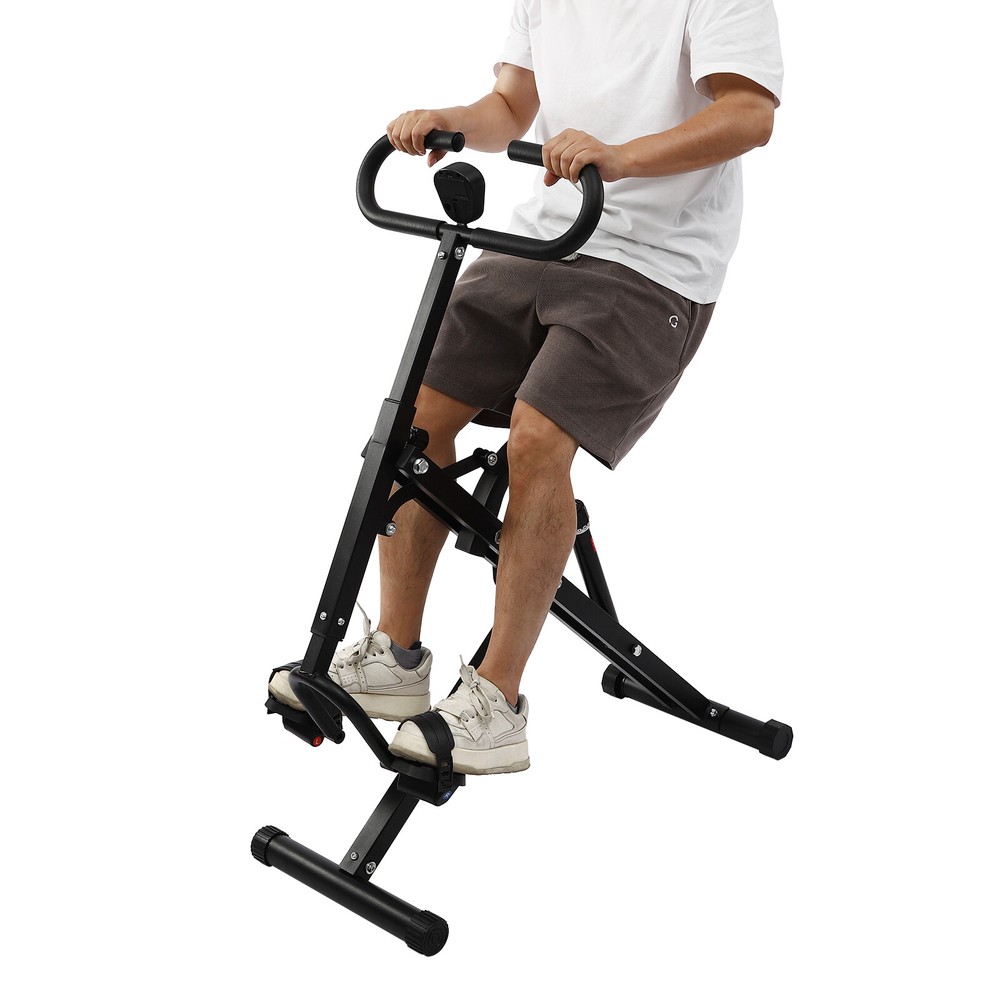 Black Adjustable Squat Machine Trainer Rowing Machine 264lbs For Adults