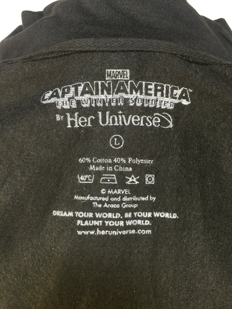 Marvel Black Widow HER UNIVERSE Black Zip-Up Sweatshirt Officially Licensed