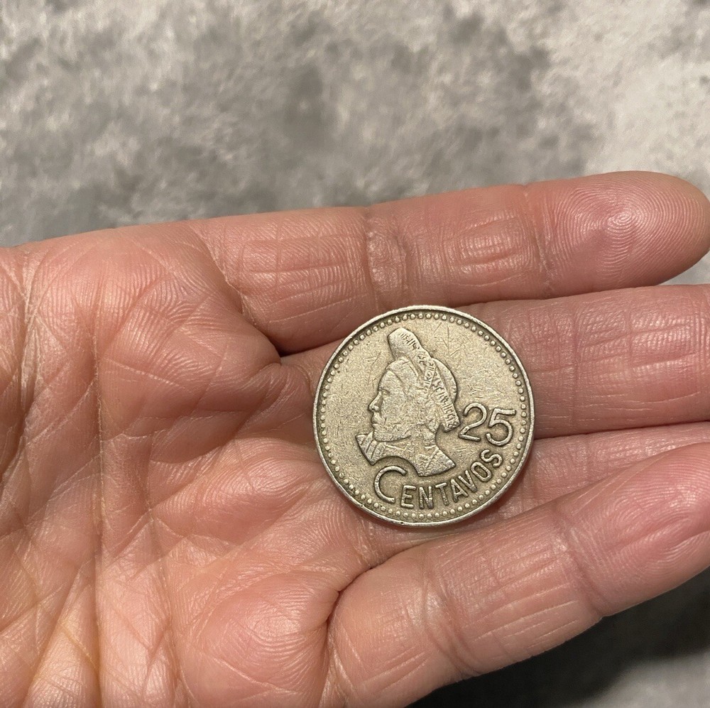 1987 Guatemala 25 Centavos Coin