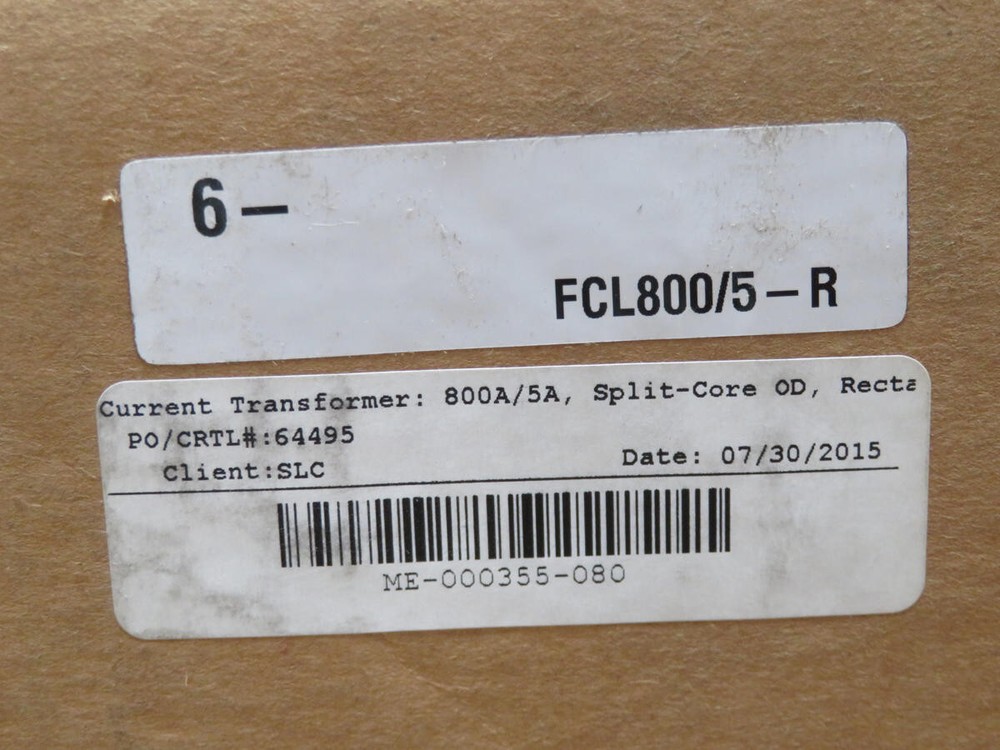 FLEX-CORE FCL800/5-R CURRENT TRANSFORMER 800:5A T191845