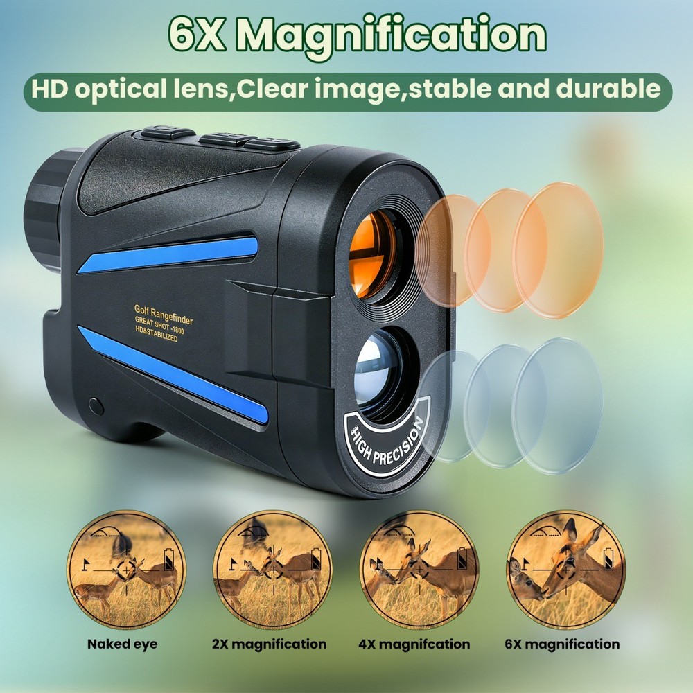 6X Magnification Golf Range Finder 1200 Yards Laser Rangefinder Slope Function
