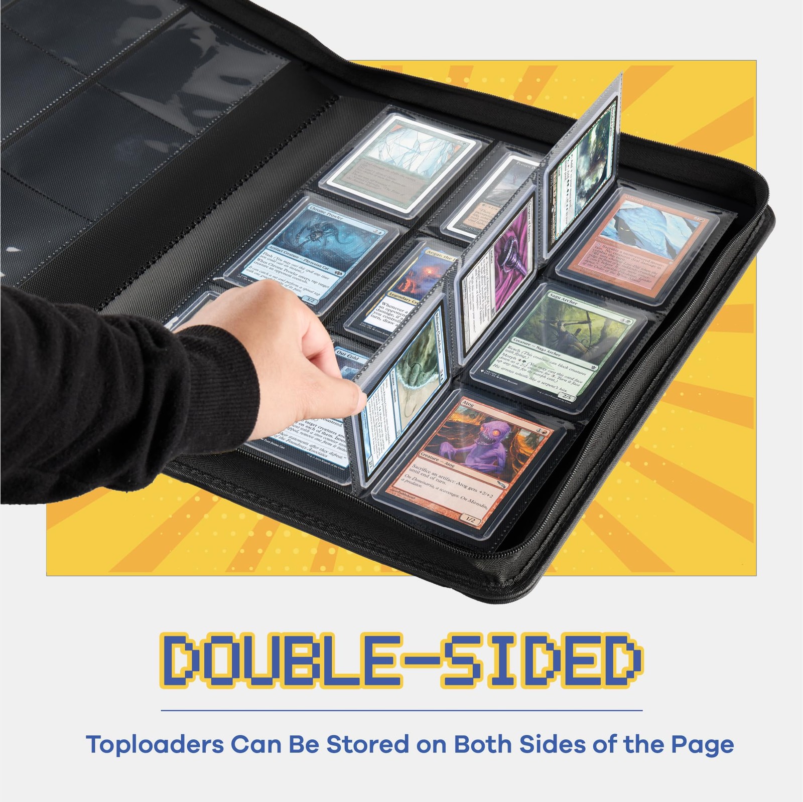 9-Pocket Toploader Binder, Clovecat Premium Card Book for 252 Trading Cards