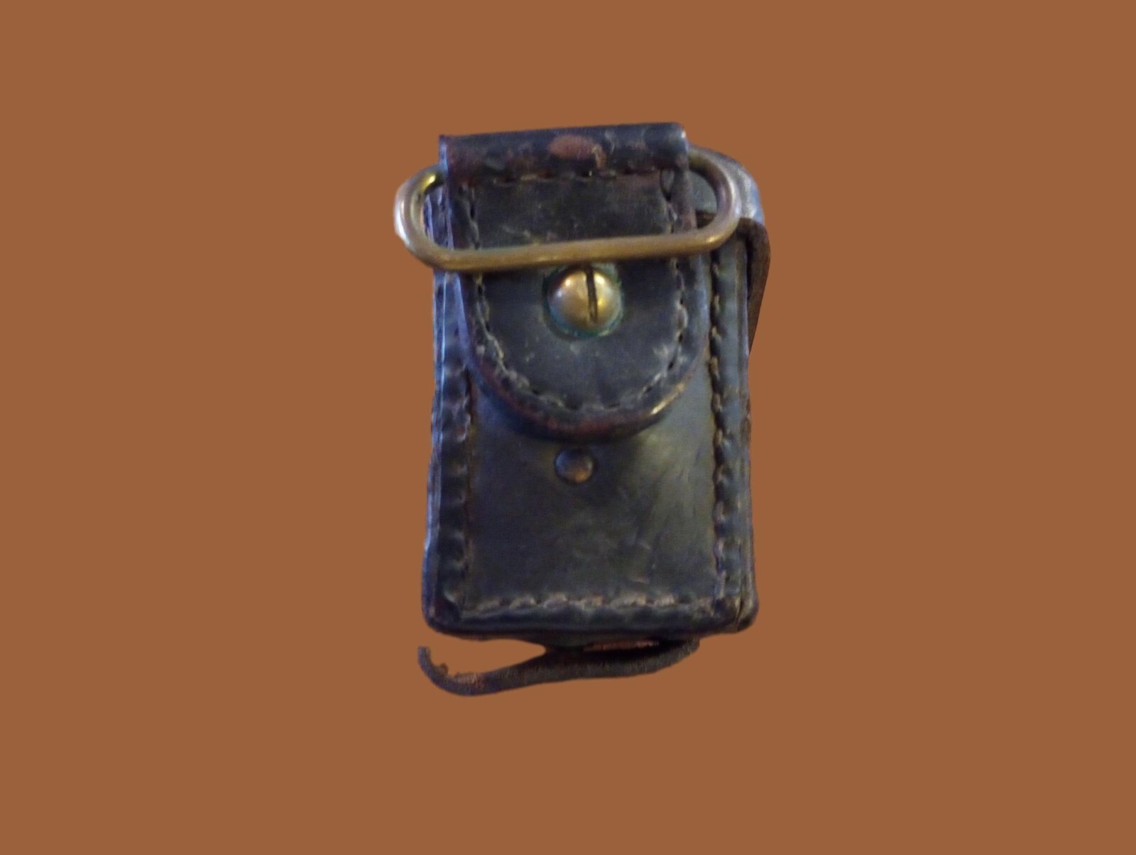 Italian Carabinieri Leather Carcano Cartridge Pouch with leather shoulder strap