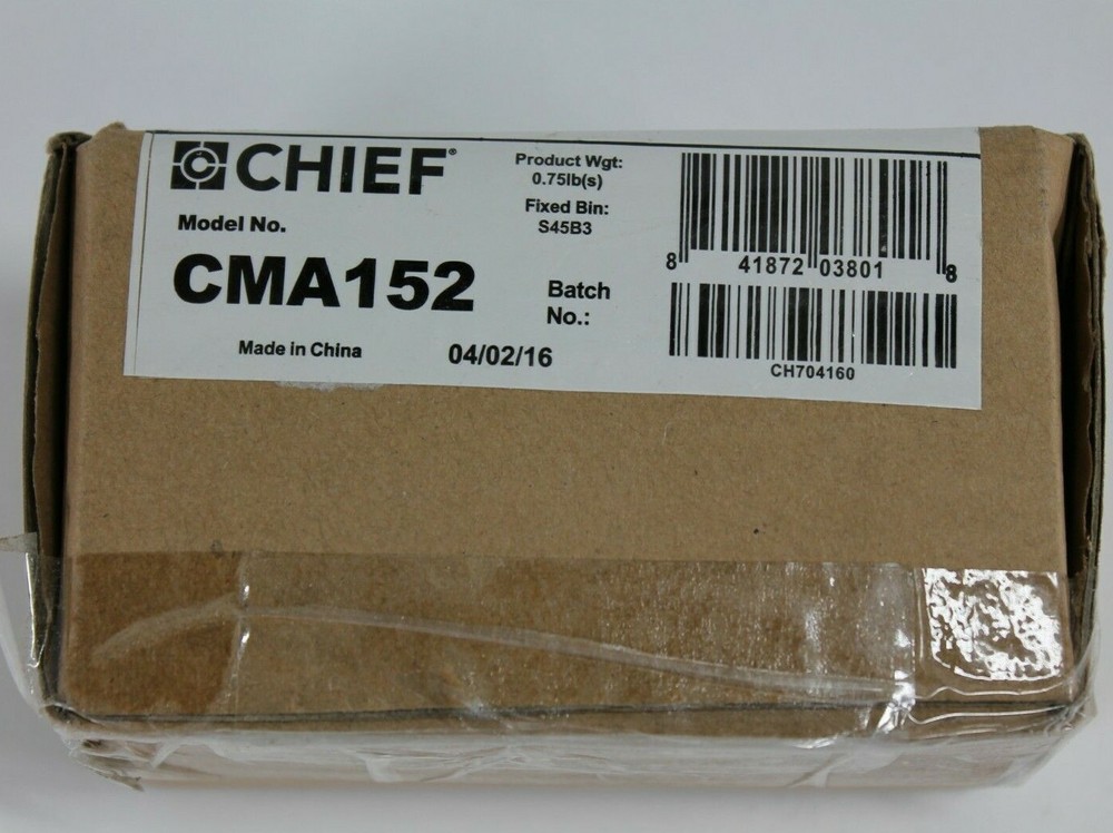 Chief / Milestone - CMA152 1.5" Threaded Pipe Coupler - Cable Management - NEW
