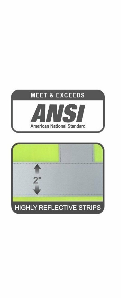 Crew Yellow High Visibility Safety Vest With 2 Pockets