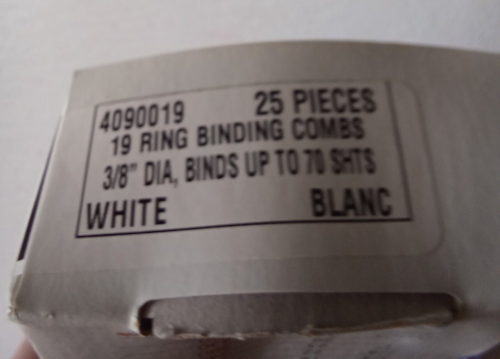 GBC Document Binding Combs 3/8in 20PC White