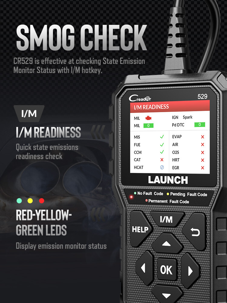 Check Engine Light Emission Test EOBD OBD2 Scanner Code Reader as Foxwell NT301