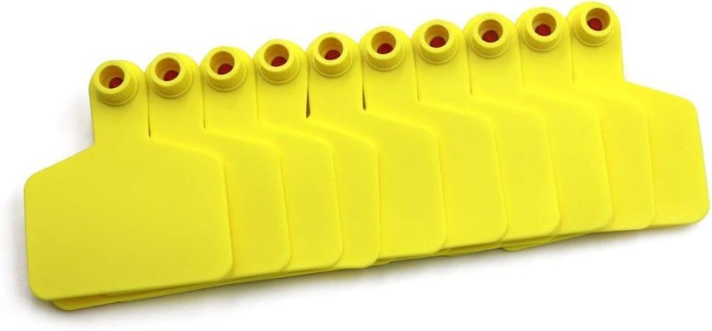 High-Quality Yellow Cattle Ear Tags - 100 Durable Plastic Identification Tags
