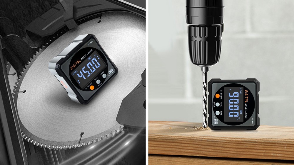 Digital Angle Finder with Laser - Magnetic Inclinometer, Backlit Miter Protracto