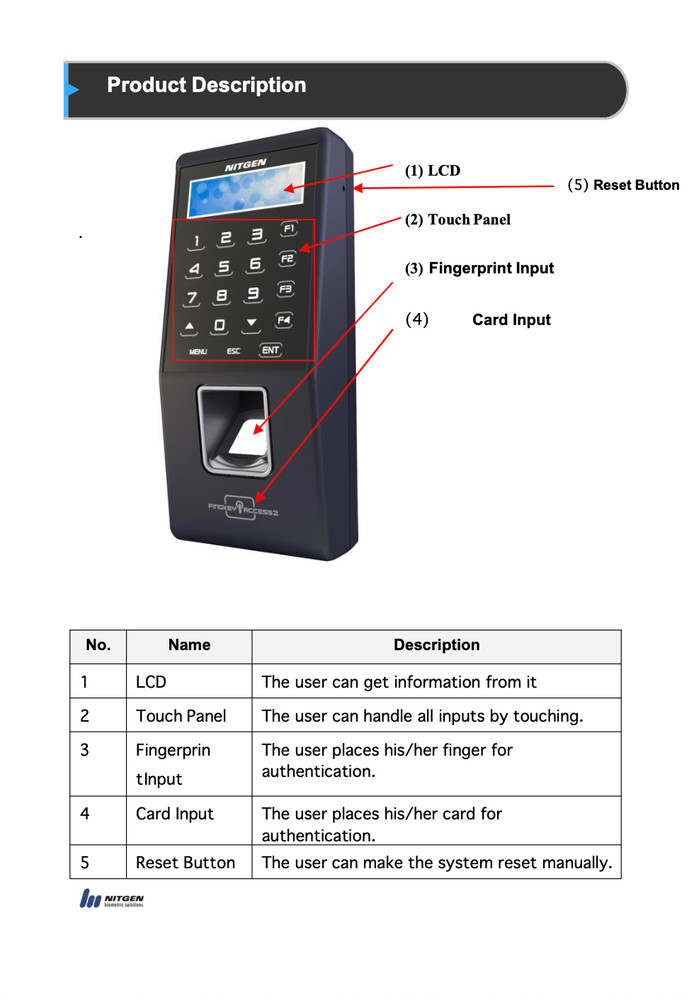 Nitgen Fingerprint reader - eNBioAccess-T1 and FINGKEY ACCESS 2