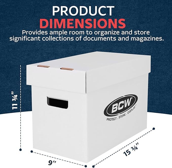 BCW Magazine | Document |Golden Age Size | Comic Book Storage Box - 5 Pack