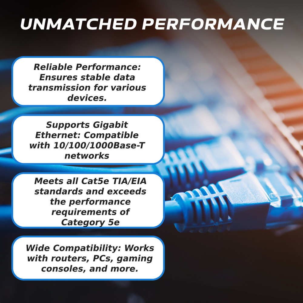 7FT Cat5e Ethernet LAN Cable RJ45 Patch Cord Router Switch Network