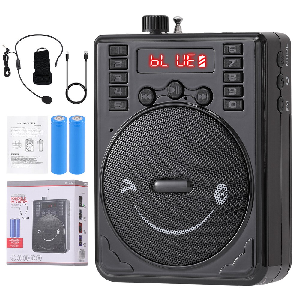 Portable Voice Amplifier Bluetooth Speaker w/ Microphone Headset Rechargeable US