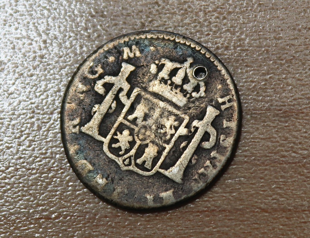 1802 Guatemala 1/2 Real Silver Holed