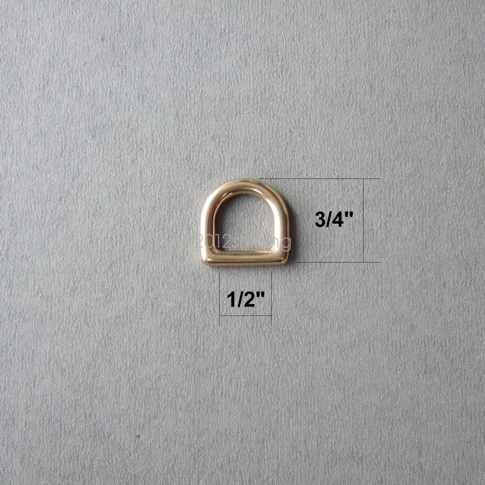Heavy Duty Cast Solid Brass Dee D Ring 4 Sizes