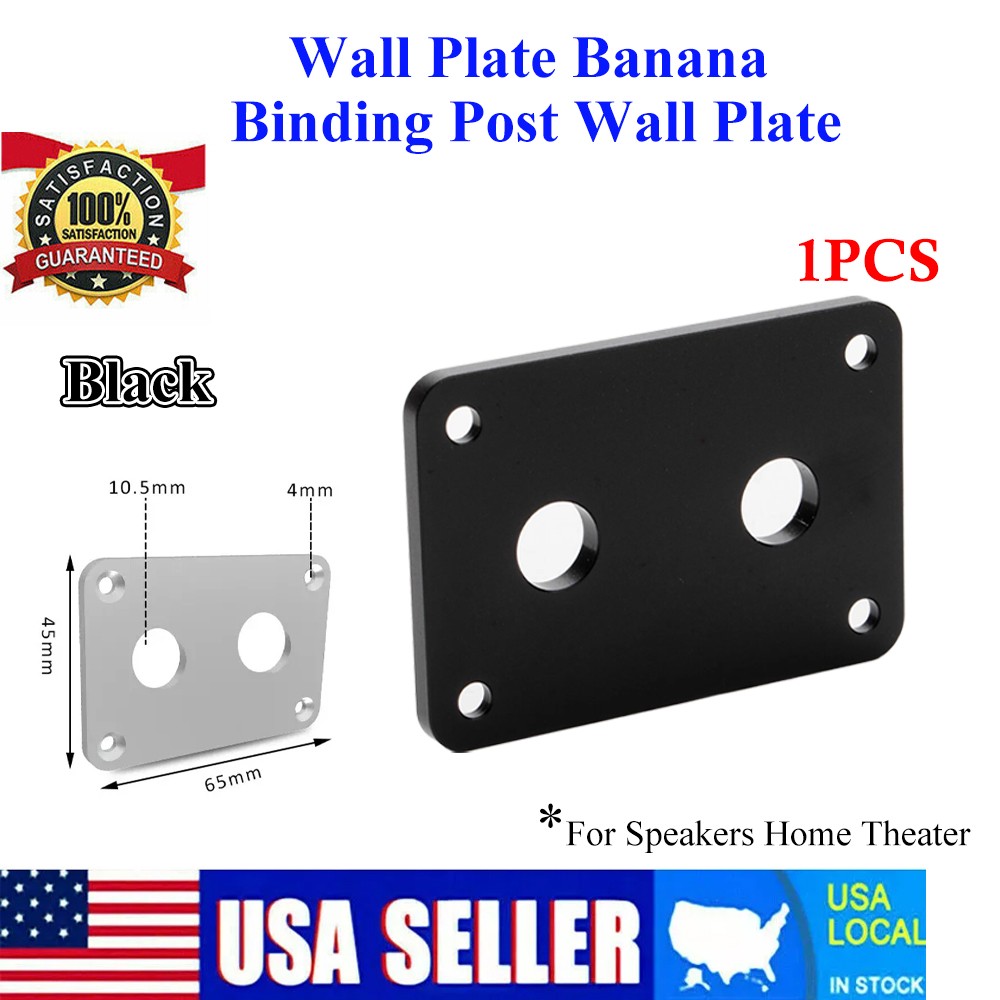 1PC Aluminum Banana Socket Plate Binding Post Speaker Panel Terminal Box Black