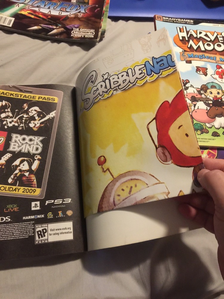 Scribblenauts GameCube Official Guide Strategy Book With Poster! Scribble Nauts