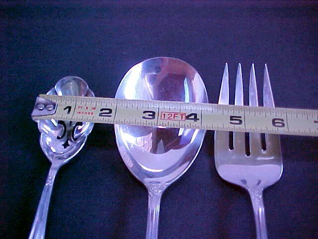 Rogers Serving Spoon Meat Fork Scalloped Slotted Spoon
