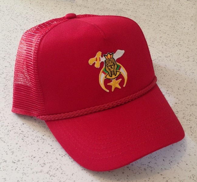 Shriner Cap in Red with Scimitar & Crescent Emblem