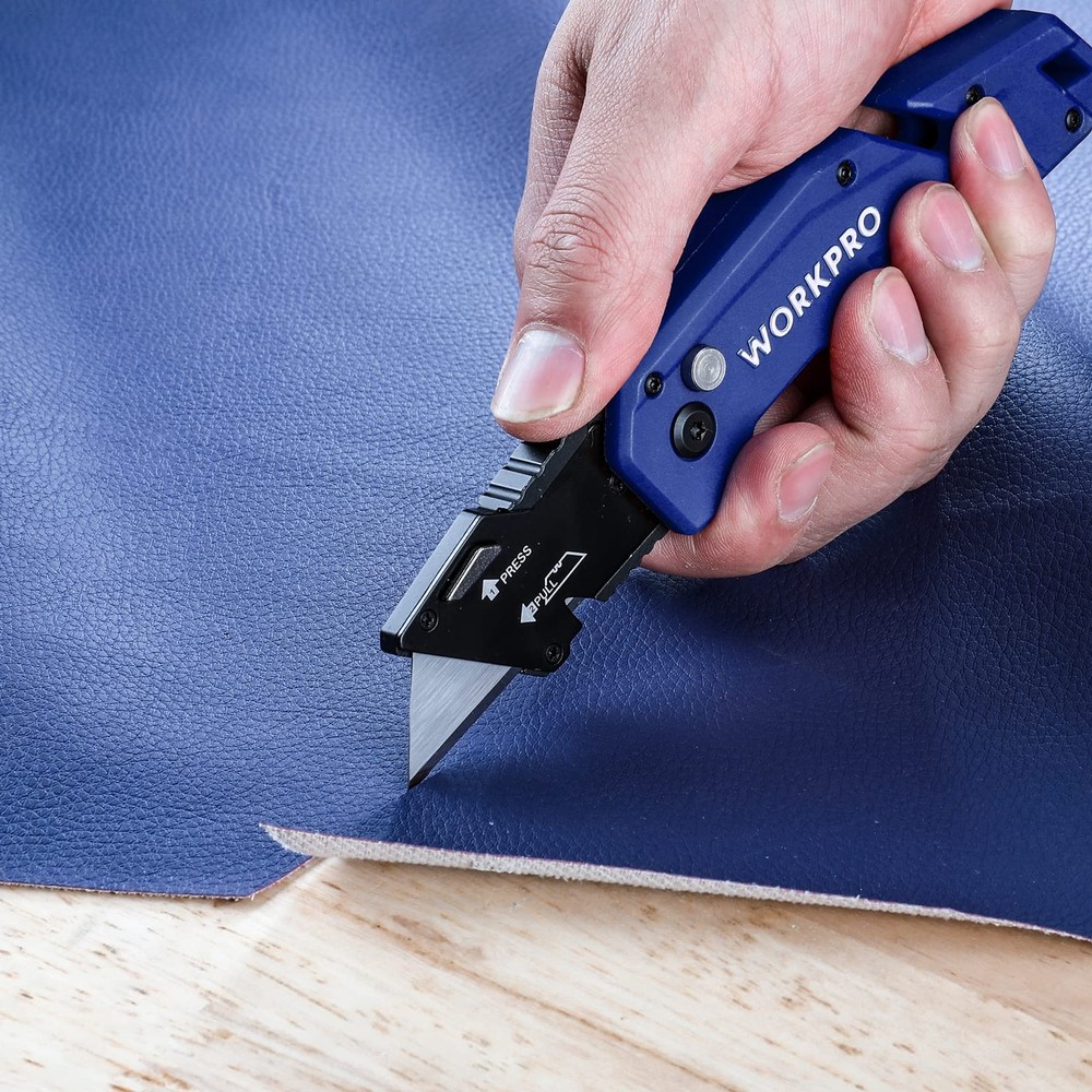 WORKPRO Folding Utility Knife Quick Change Box Cutter Lightweight Nylon Handle
