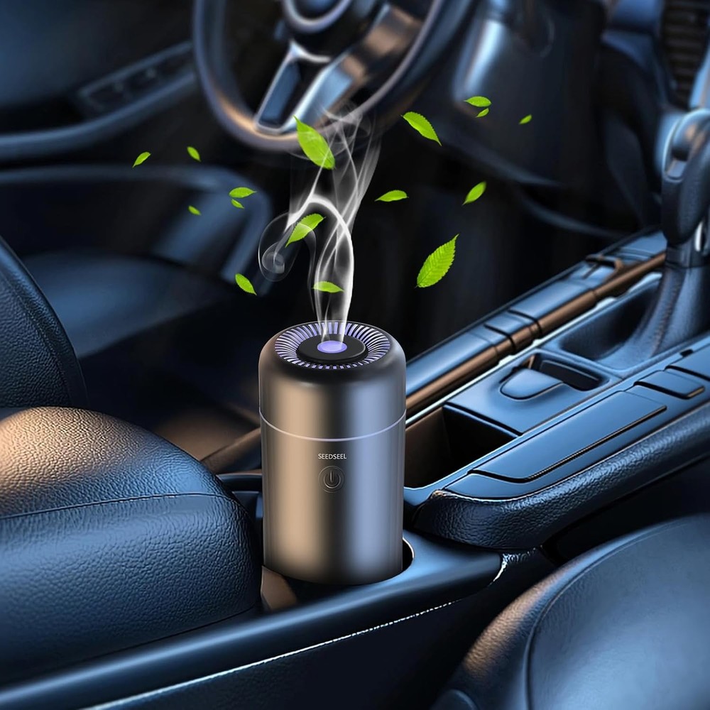 Car Aromatherapy Diffusers for Essential Oils，Mini USB Air Scent Black-a