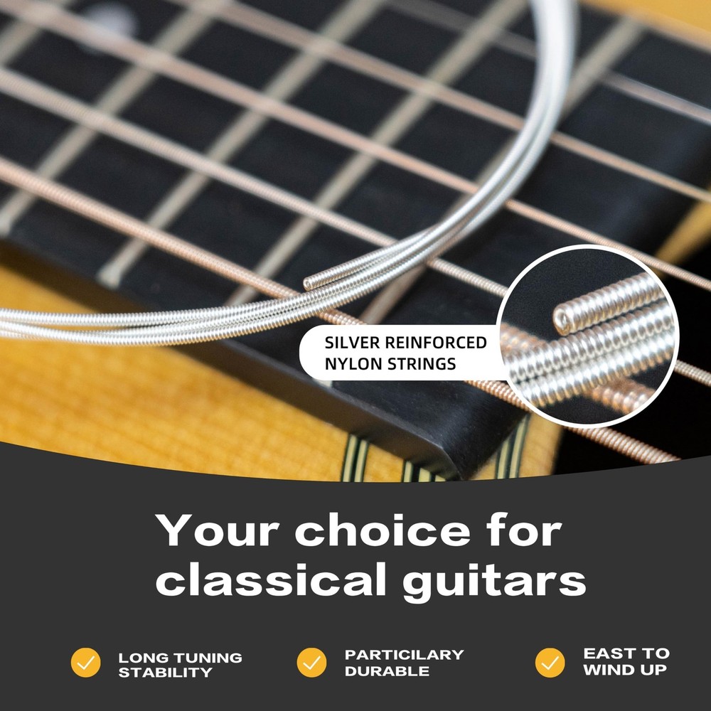 Classical Guitar Strings, Alice Classic Nylon Guitar 6 Strings Normal Tension...