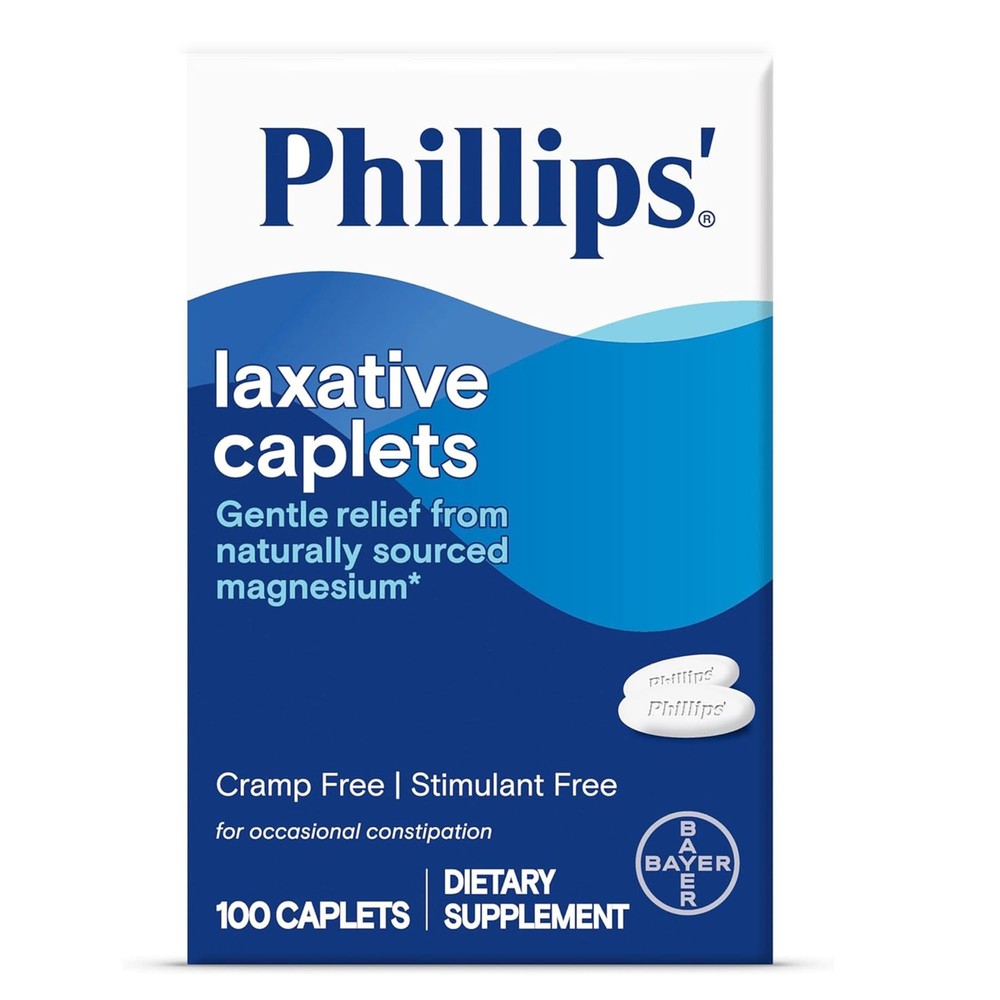 Phillips Laxative Caplets, With Naturally Sourced Magnesium Supplement for