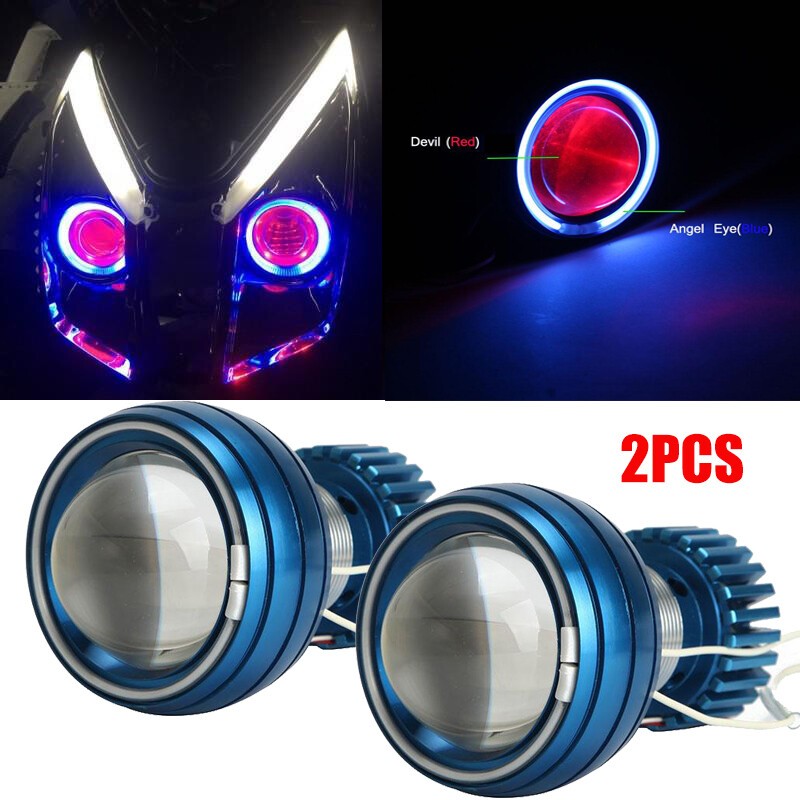 Motorcycle CCFL  Angel Demon Light LED Projector Headlight Light Bulbs Kit